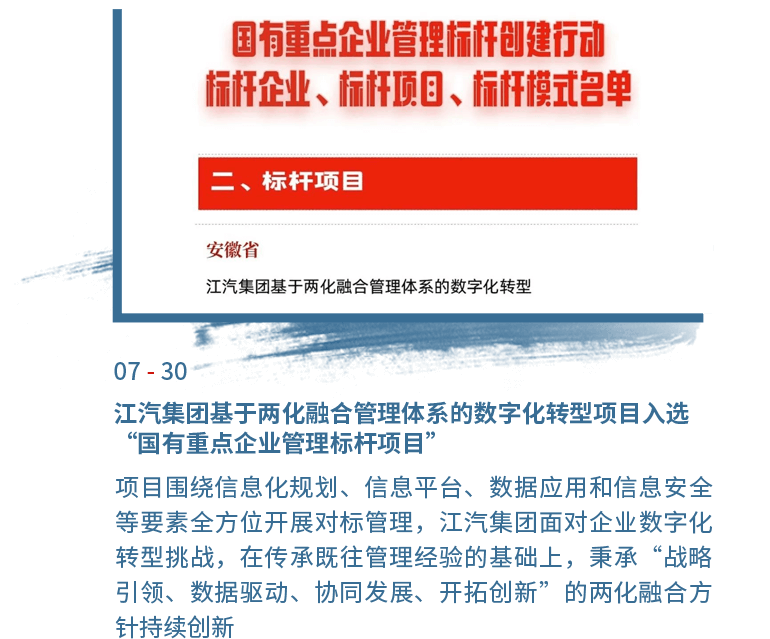 7月30日中国·388vip太阳集团基于两化融合管理体系的数字化转型项目入选“国有重点企业管理标杆项目”